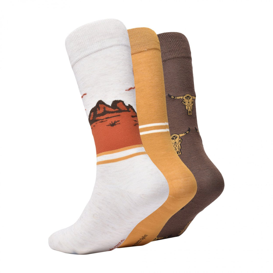 Yellowstone Dutton Ranch Sunset Crew Socks 3-Pair Box Set Image 2