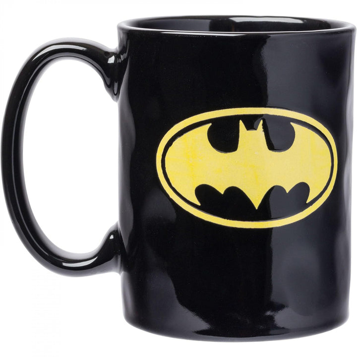 Batman Logo Spatter 17.5 oz Pottery Ceramic Mug Image 1
