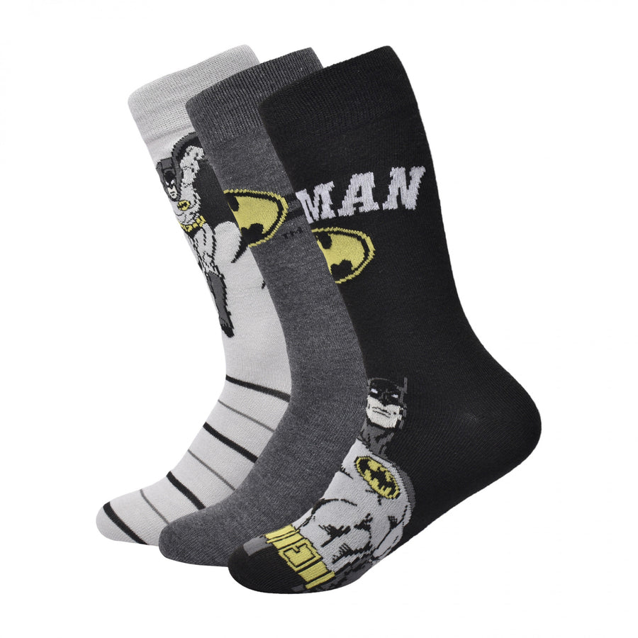 Batman Logo Dark to Light Crew Socks 3-Pair Box Set Image 1