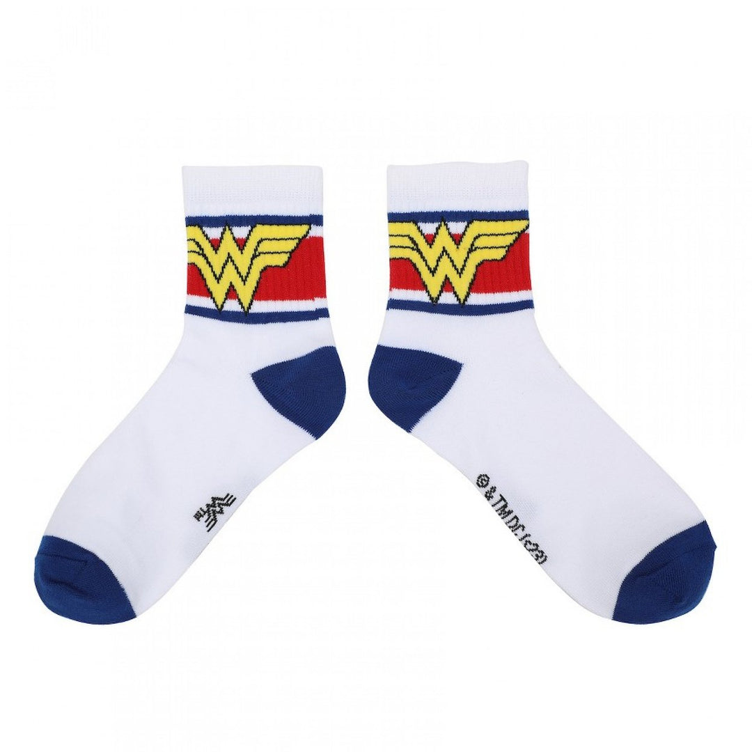 Wonder Woman Stars Womens Quarter Crew Socks 3-Pack Image 3