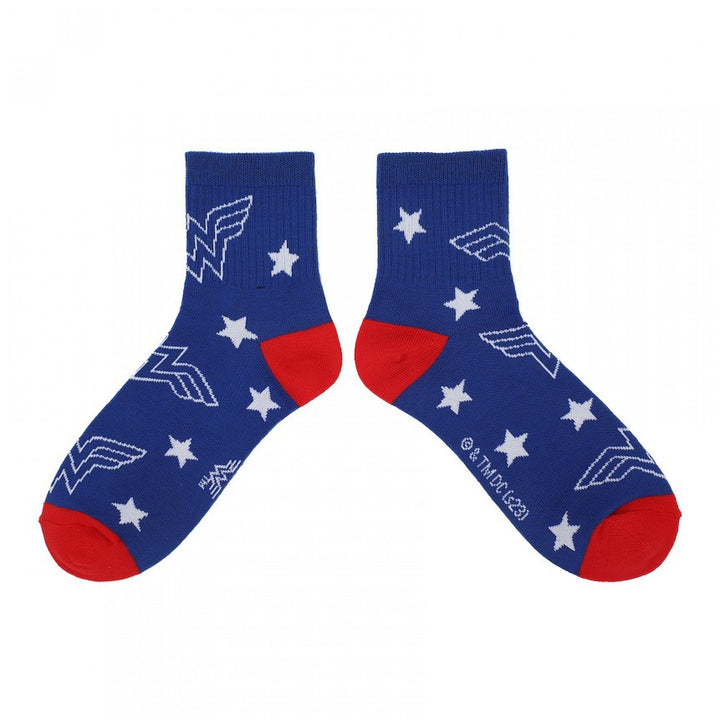 Wonder Woman Stars Womens Quarter Crew Socks 3-Pack Image 4