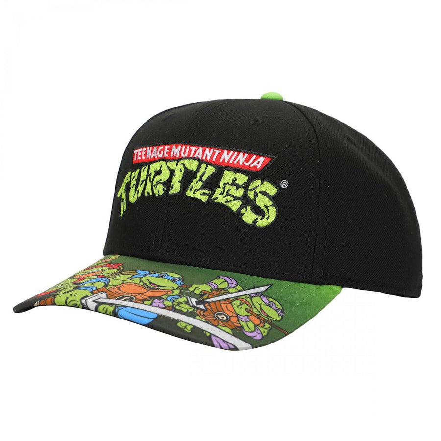 Teenage Mutant Ninja Turtles Group Pose Pre-Curved Bill Snapback Image 1