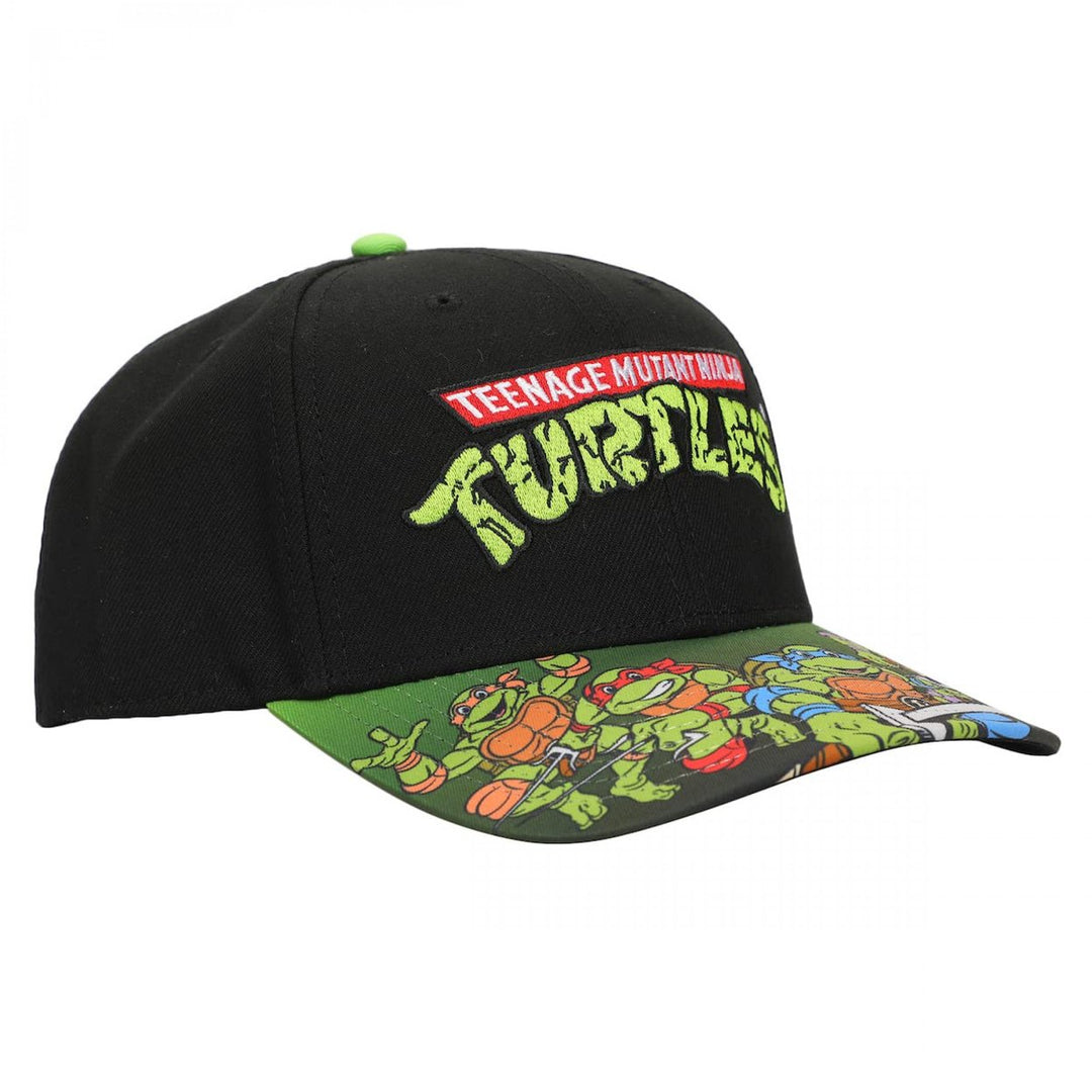 Teenage Mutant Ninja Turtles Group Pose Pre-Curved Bill Snapback Image 2