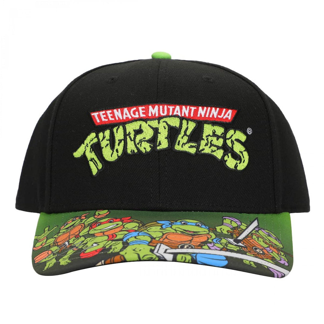 Teenage Mutant Ninja Turtles Group Pose Pre-Curved Bill Snapback Image 3