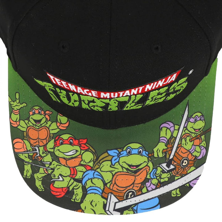 Teenage Mutant Ninja Turtles Group Pose Pre-Curved Bill Snapback Image 4