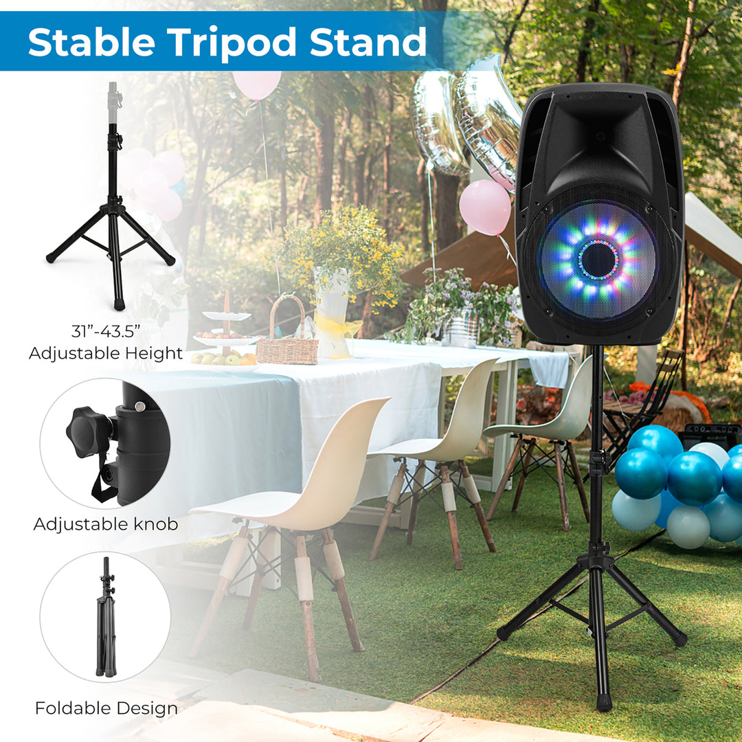 Portable 15 1500W 2-way Powered Speaker w Illuminating Light Image 4