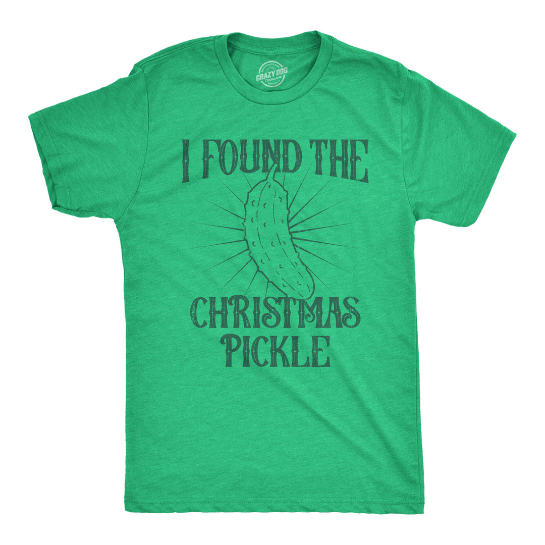 Mens I Found The Christmas Pickle T Shirt Funny Xmas Tree Hidden Ornament Novelty Tee For Guys Image 1