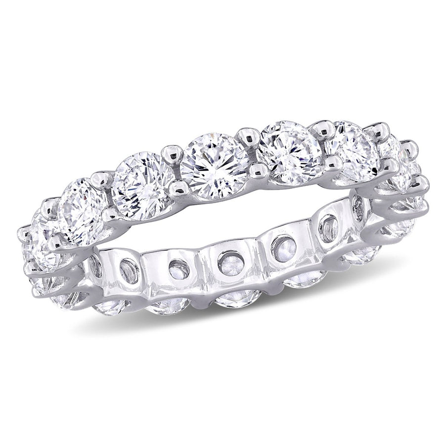 5.12 Carat (ctw) Lab-Created White Sapphire Eternity Wedding Anniversary Band Ring in Sterling Silver Image 1