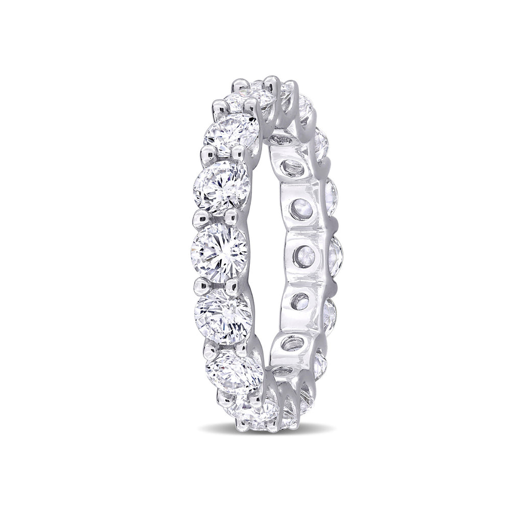 5.12 Carat (ctw) Lab-Created White Sapphire Eternity Wedding Anniversary Band Ring in Sterling Silver Image 2