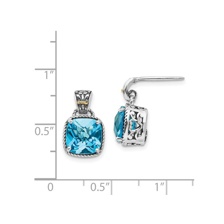 1.90 Carat (ctw) Blue Topaz Dangle Earrings in Sterling Silver Image 3