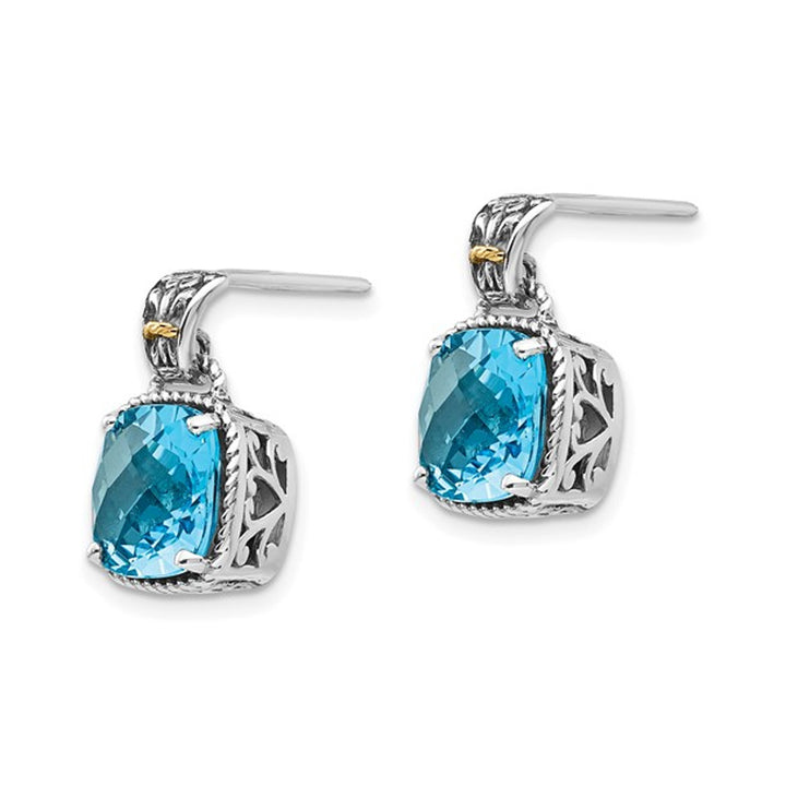 1.90 Carat (ctw) Blue Topaz Dangle Earrings in Sterling Silver Image 4