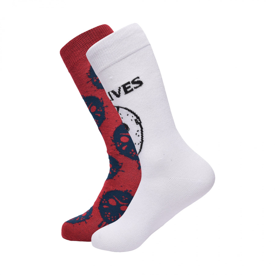Friday The 13th Run and Hide 2-Pairs of Crew Socks Image 1