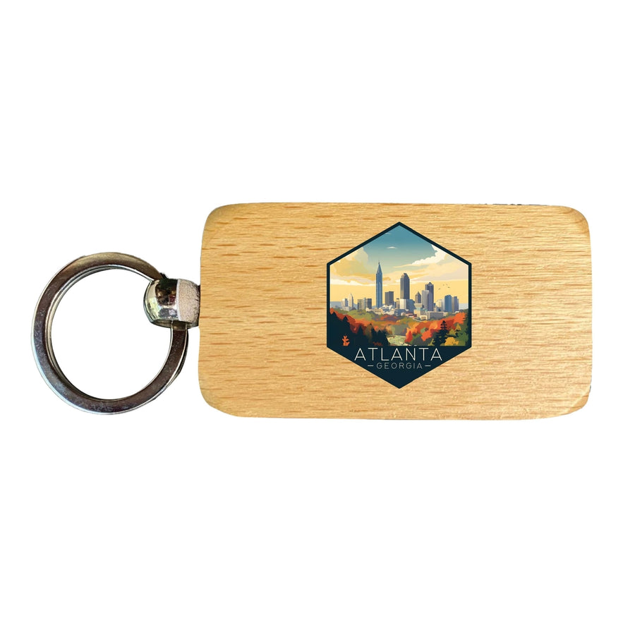 Atlanta Georgia Design A Souvenir 2.5x1-Inch Souvenir Wooden Keychain Image 1