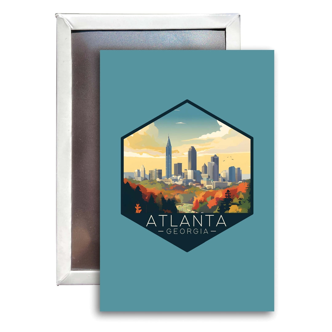 Atlanta Georgia A Souvenir Durable and Vibrant Decor Fridge Magnet 2.5"X3.5" Image 1