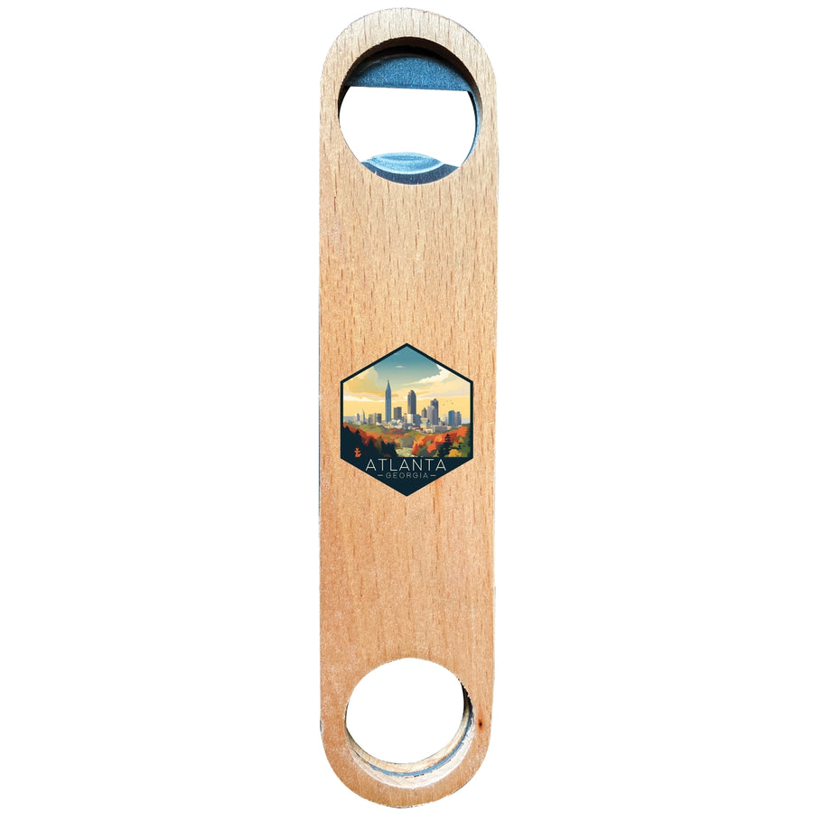 Atlanta Georgia Design A Souvenir Magnetic Wooden Bottle Opener Image 1