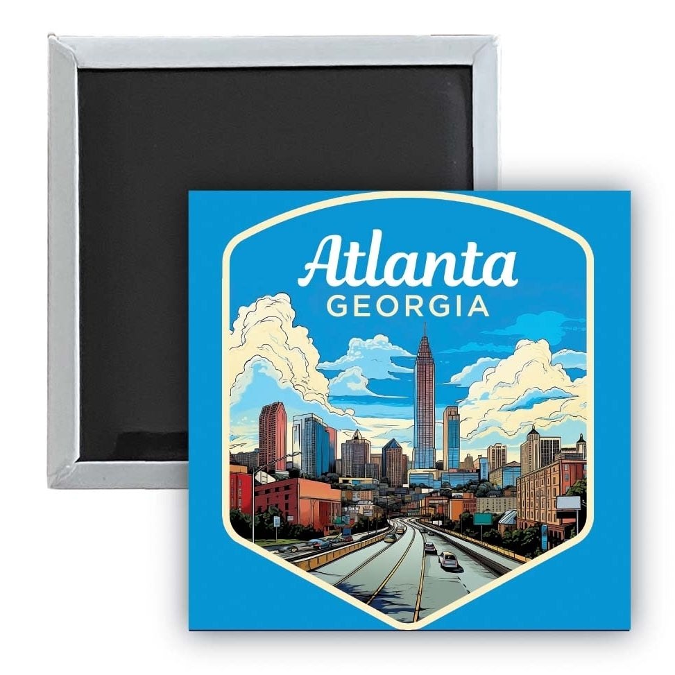 Atlanta Georgia B Souvenir 2.5 x 2.5-Inch Durable and Vibrant Decor Fridge Magnet Image 1