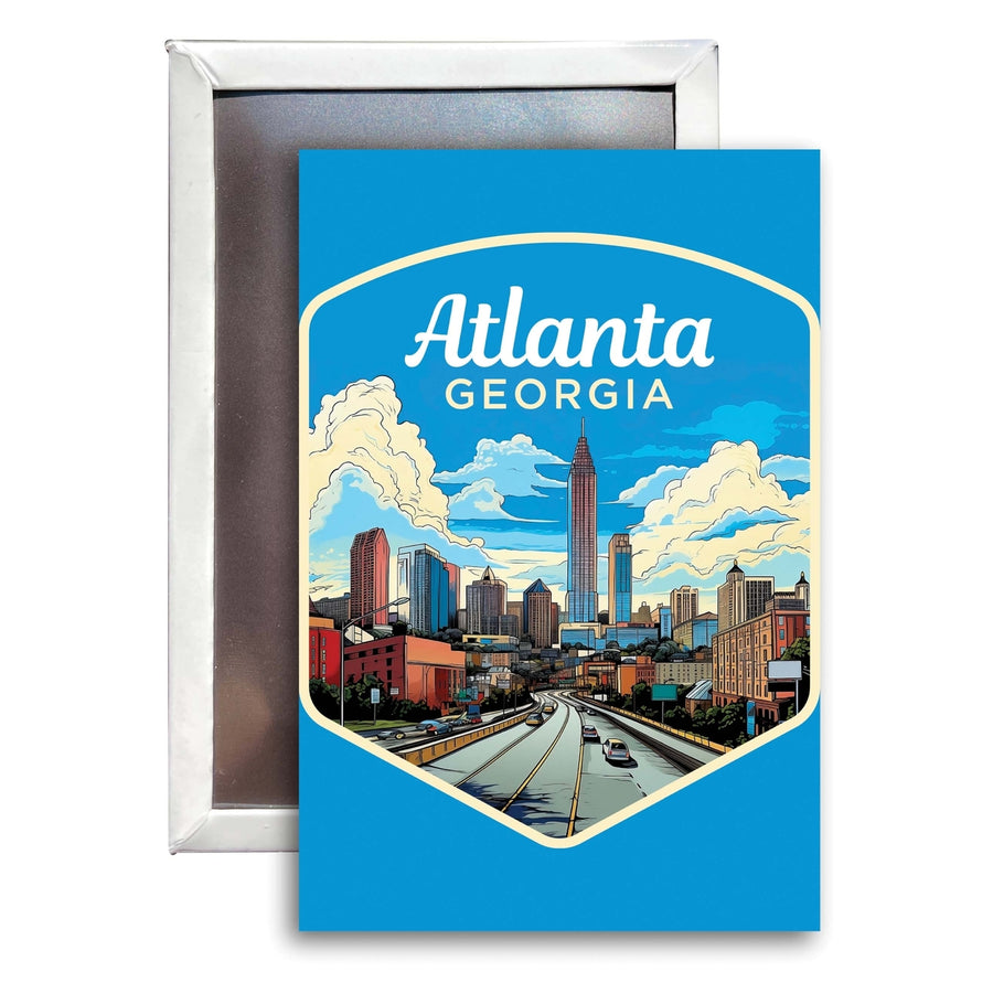 Atlanta Georgia B Souvenir Durable and Vibrant Decor Fridge Magnet 2.5"X3.5" Image 1