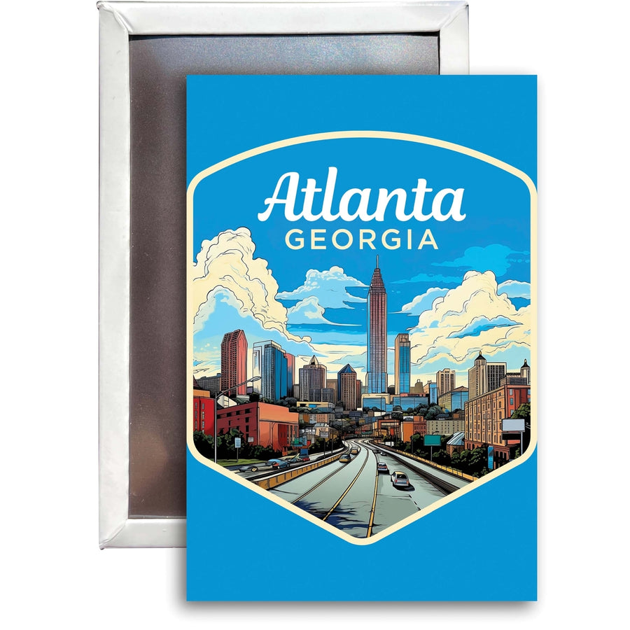 Atlanta Georgia B Souvenir 2x3-Inch Durable and Vibrant Decor Fridge Magnet Image 1