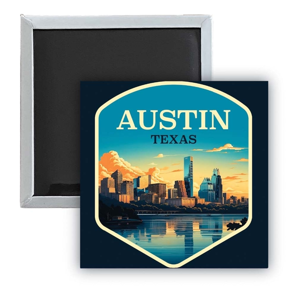 Austin Texas A Souvenir 2.5 x 2.5-Inch Durable and Vibrant Decor Fridge Magnet Image 1