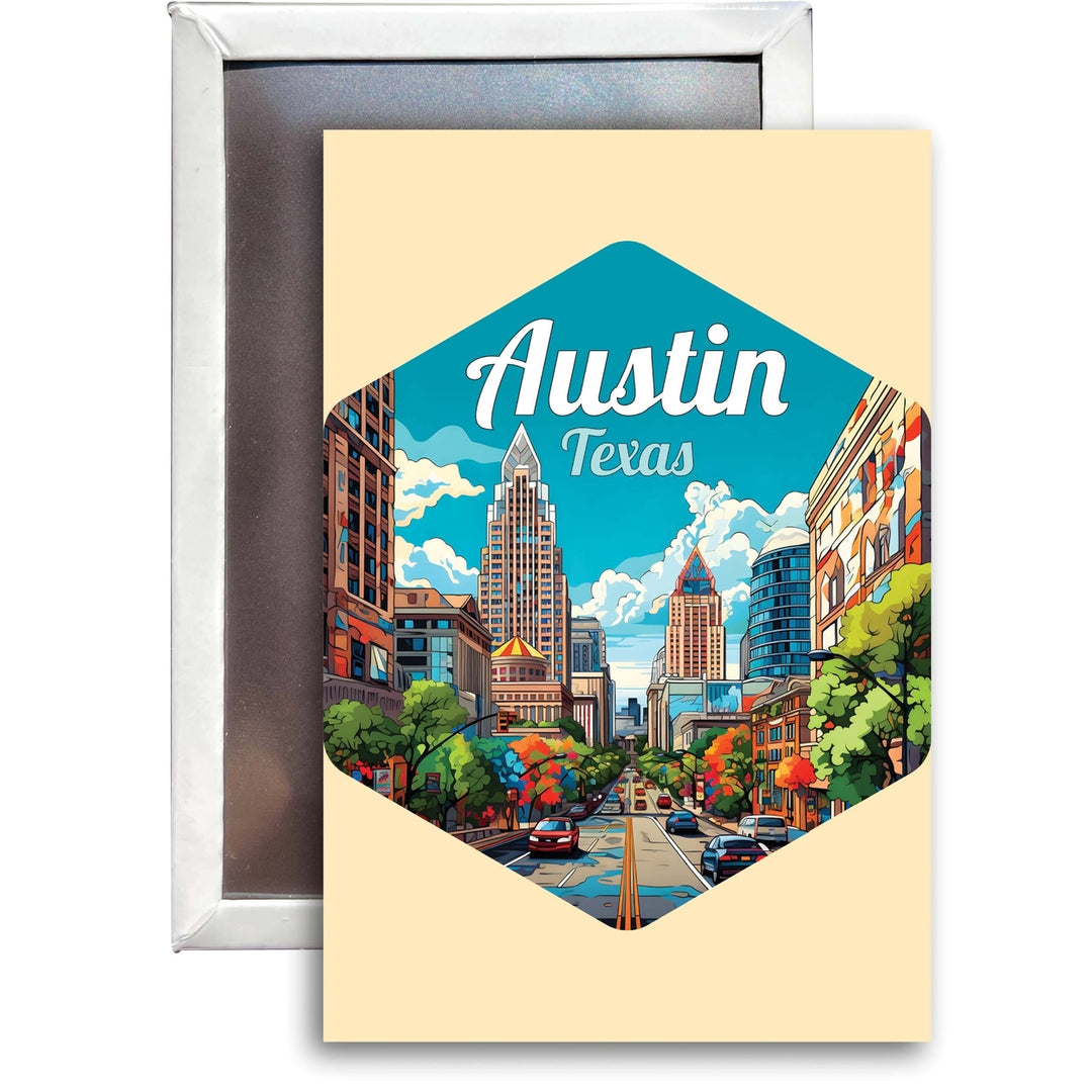 Austin Texas B Souvenir 2x3-Inch Durable and Vibrant Decor Fridge Magnet Image 1