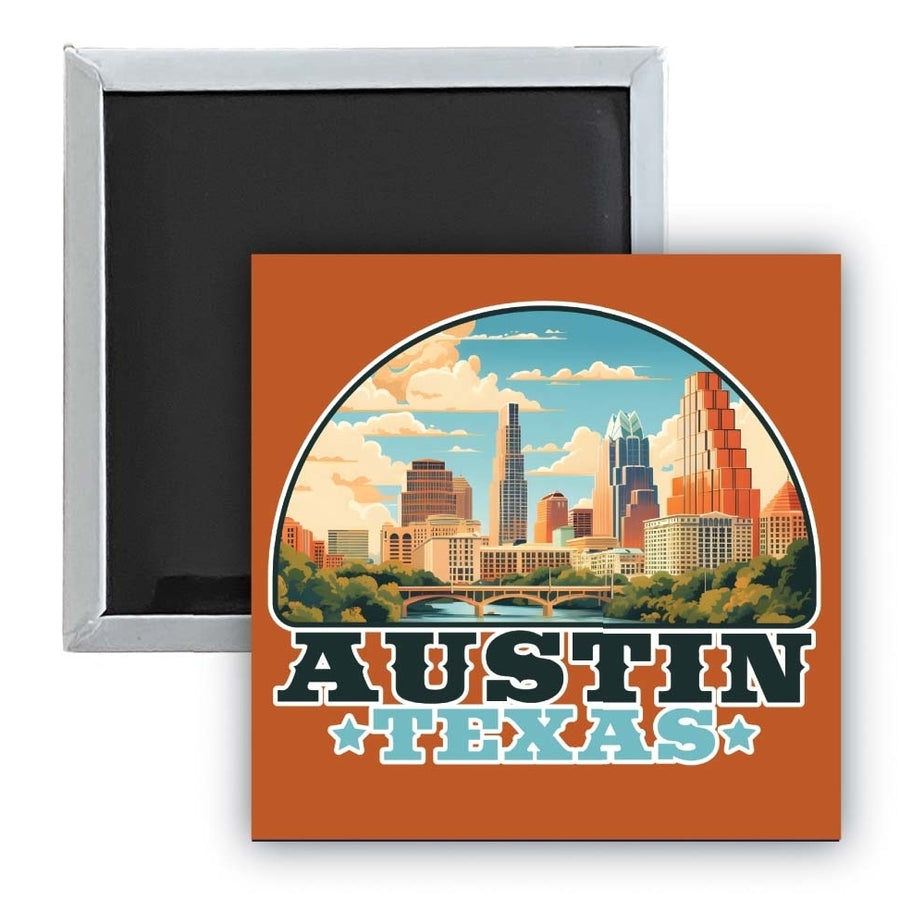 Austin Texas C Souvenir 2.5 x 2.5-Inch Durable and Vibrant Decor Fridge Magnet Image 1