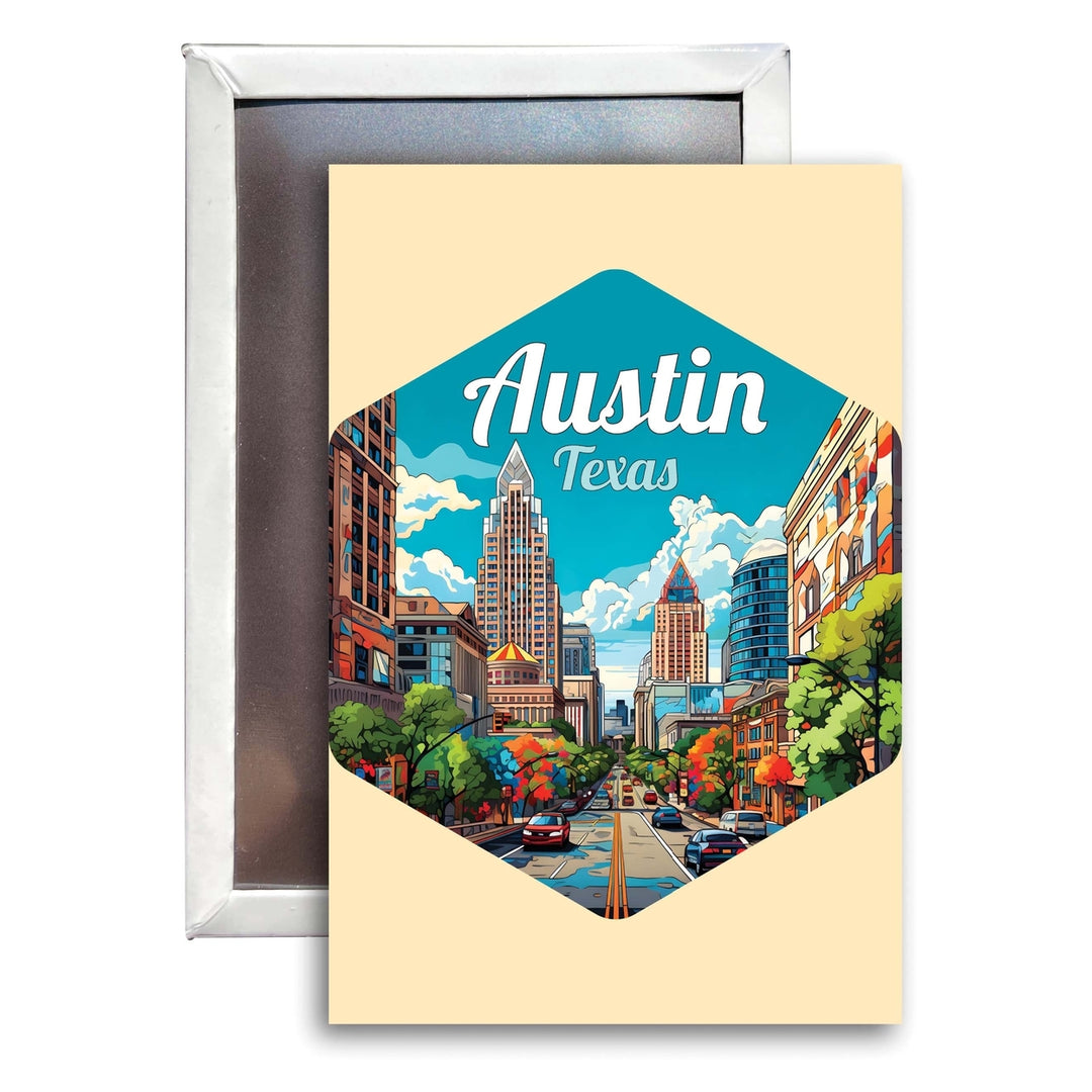 Austin Texas B Souvenir Durable and Vibrant Decor Fridge Magnet 2.5"X3.5" Image 1