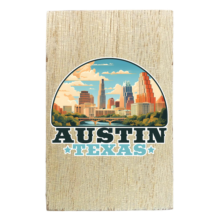 Austin Texas Design C Souvenir Wooden 2" x 3" Fridge Magnet Image 1