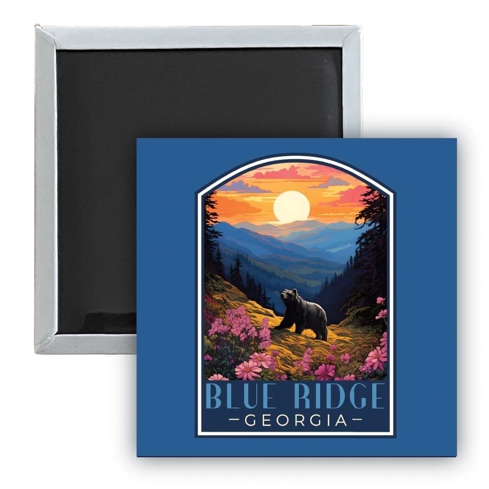 Blue Ridge Georgia B Souvenir 2.5 x 2.5-Inch Durable and Vibrant Decor Fridge Magnet Image 1