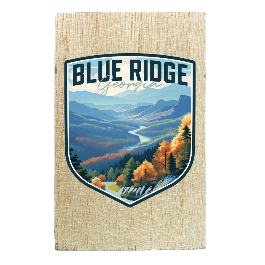 Blue Ridge Georgia Design A Souvenir Wooden 2" x 3" Fridge Magnet Image 1