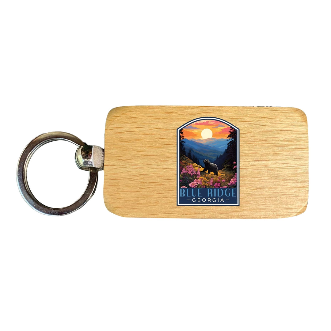 Blue Ridge Georgia Design B Souvenir 2.5x1-Inch Souvenir Wooden Keychain Image 1