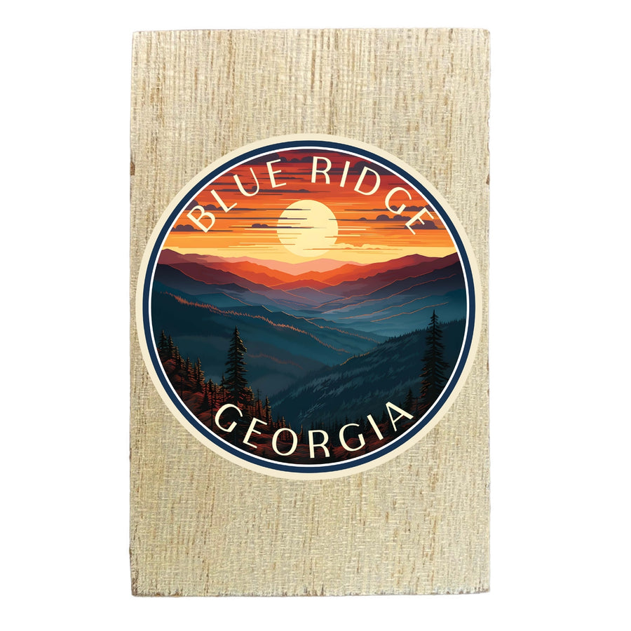 Blue Ridge Georgia Design C Souvenir Wooden 2" x 3" Fridge Magnet Image 1