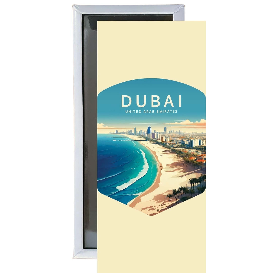 Dubai UAE B Souvenir Durable and Vibrant Decor Fridge Magnet 4.75 x 2 Inch Image 1