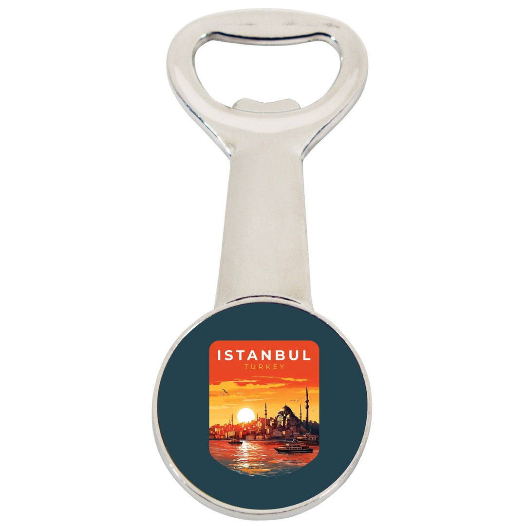 Istanbul Turkey Design B Souvenir Magnetic Bottle Opener Image 1