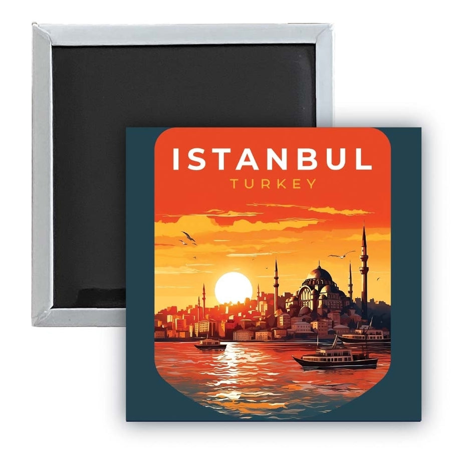 Istanbul Turkey B Souvenir 2.5 x 2.5-Inch Durable and Vibrant Decor Fridge Magnet Image 1