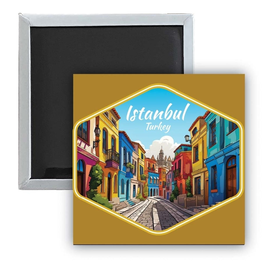 Istanbul Turkey C Souvenir 2.5 x 2.5-Inch Durable and Vibrant Decor Fridge Magnet Image 1