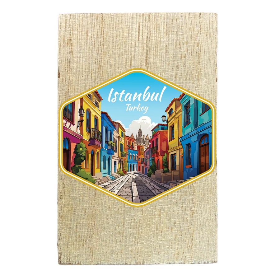 Istanbul Turkey Design C Souvenir Wooden 2" x 3" Fridge Magnet Image 1