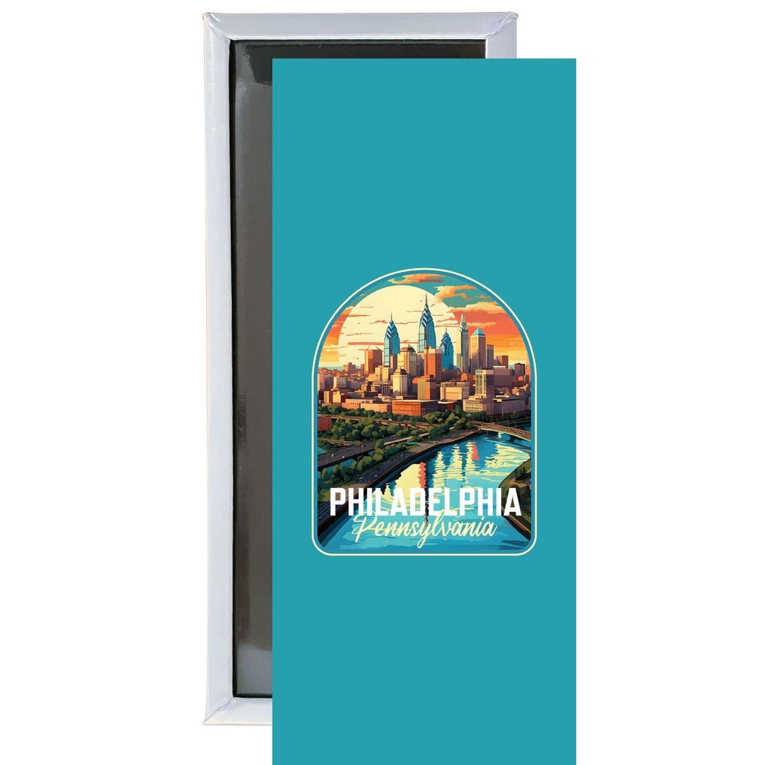 Philadelphia Pennsylvania A Souvenir Durable and Vibrant Decor Fridge Magnet 4.75 x 2 Inch Image 1