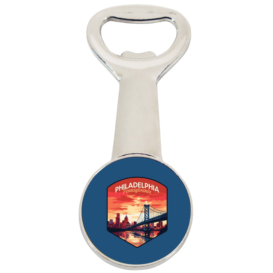 Philadelphia Pennsylvania Design B Souvenir Magnetic Bottle Opener Image 1