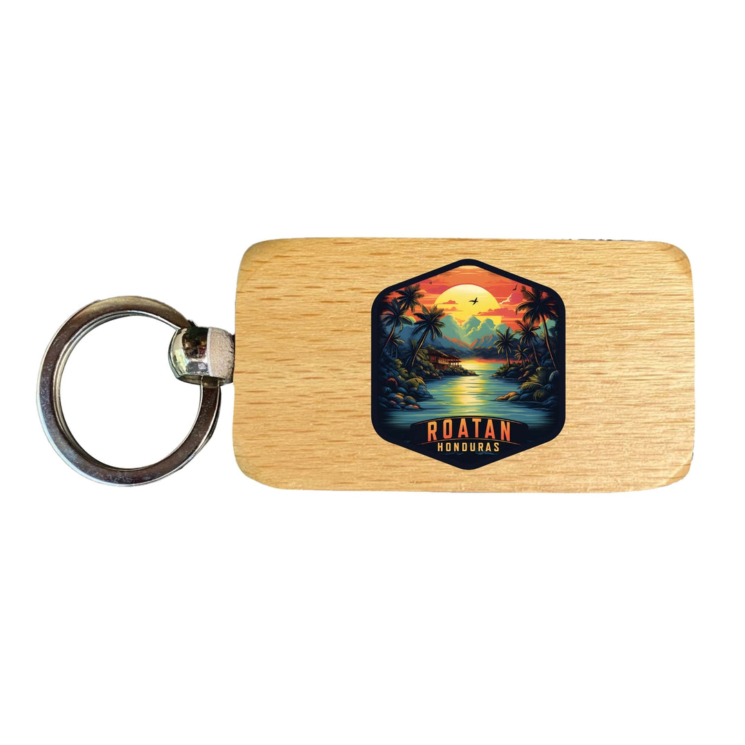 Roatan Honduras Design A Souvenir 2.5x1-Inch Souvenir Wooden Keychain Image 1