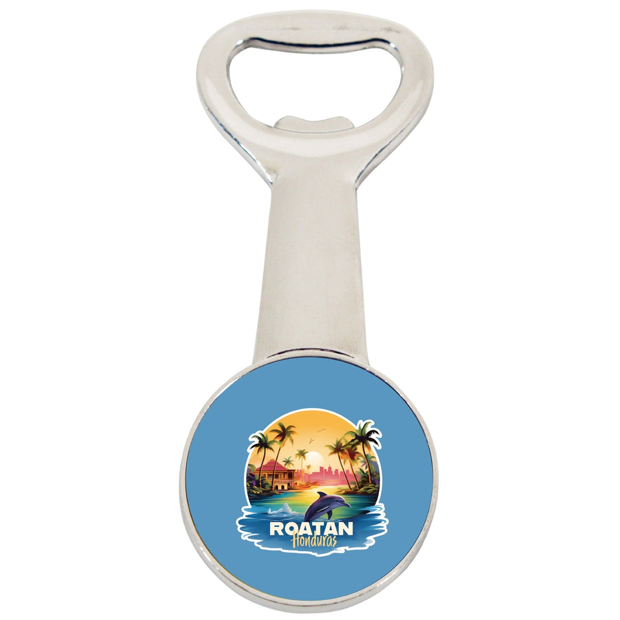 Roatan Honduras Design B Souvenir Magnetic Bottle Opener Image 1