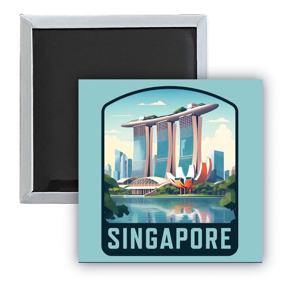 Singapore A Souvenir 2.5 x 2.5-Inch Durable and Vibrant Decor Fridge Magnet Image 1