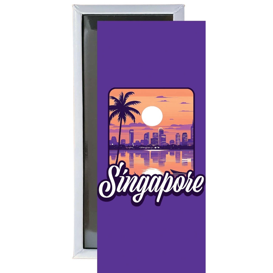 Singapore B Souvenir Durable and Vibrant Decor Fridge Magnet 4.75 x 2 Inch Image 1