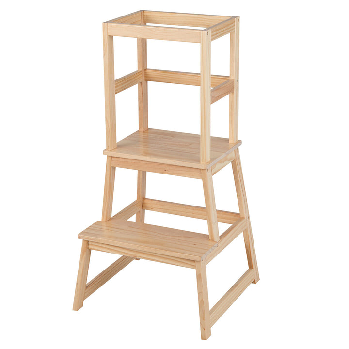 Kids Kitchen Step Stool Kids Standing Tower with Safety Rails Image 2