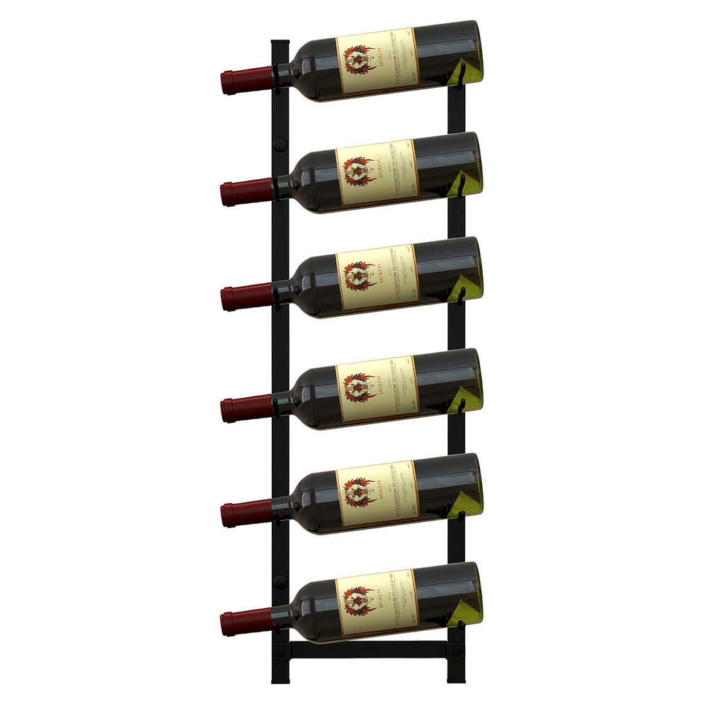 6 Bottles Wall Mounted Wine Rack Metal Wine Display Holder Organizer Image 2