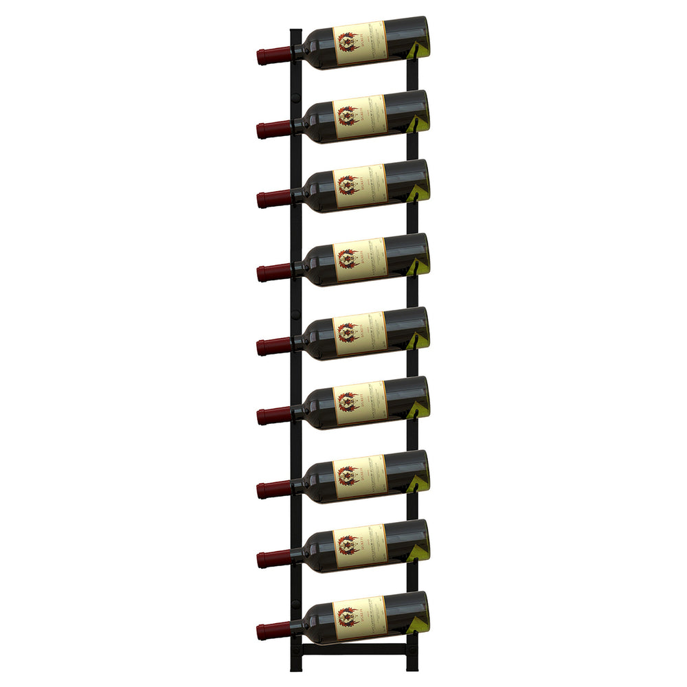9 Bottles Wall Mounted Wine Rack Metal Wine Display Holder Organizer Image 2