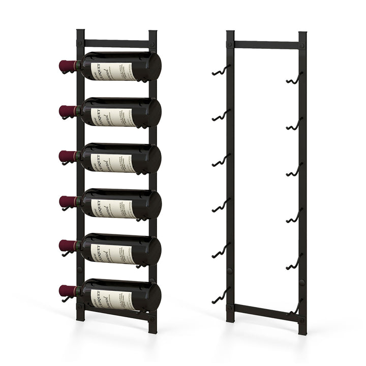 6 Bottles Wall Mounted Wine Rack Metal Wine Display Holder Organizer Image 10