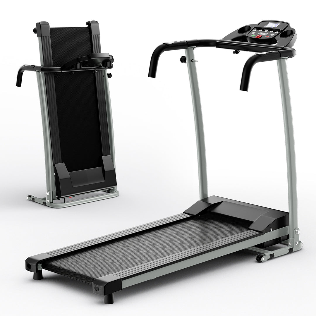 800W Folding Treadmill Electric /Support Motorized Power Running Fitness Machine Black Image 10