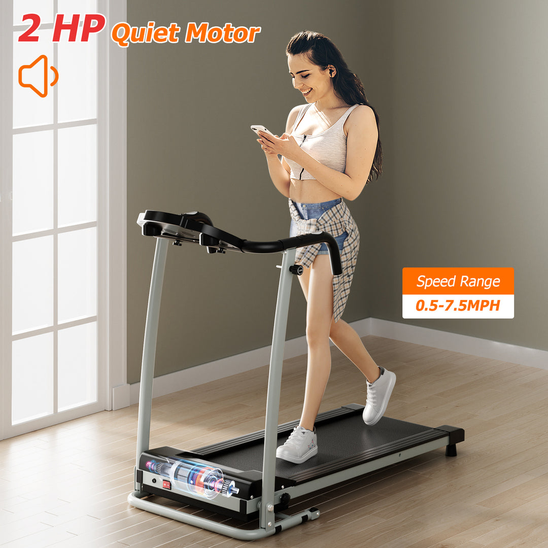 800W Folding Treadmill Electric /Support Motorized Power Running Fitness Machine Black Image 4