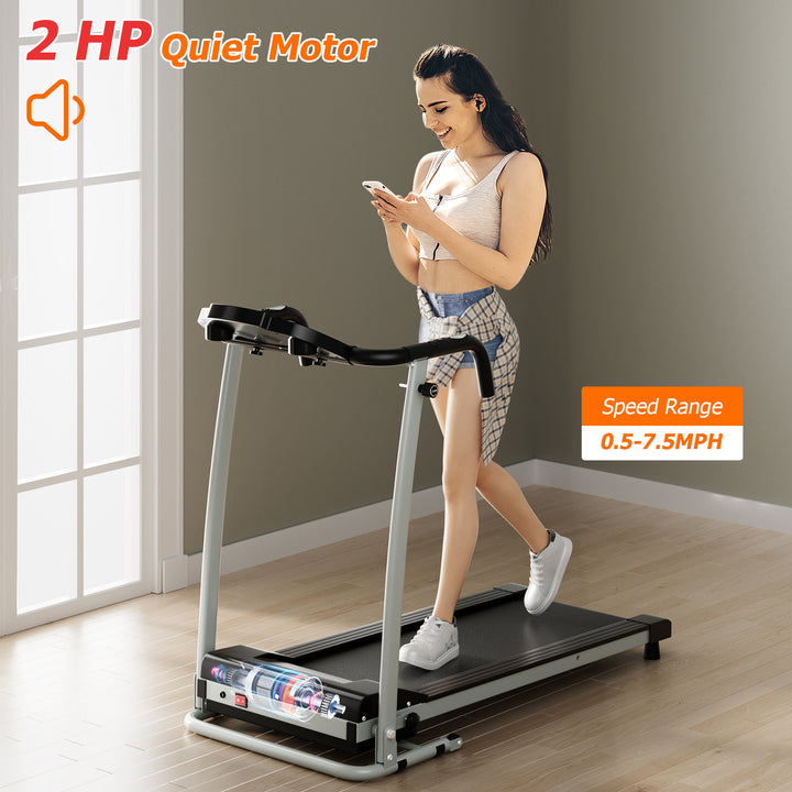 800W Folding Treadmill Electric /Support Motorized Power Running Fitness Machine Black Image 4