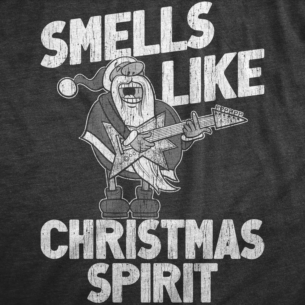 Mens Smells Like Christmas Spirit T Shirt Funny Xmas Music Parody Rock Song Tee For Guys Image 2